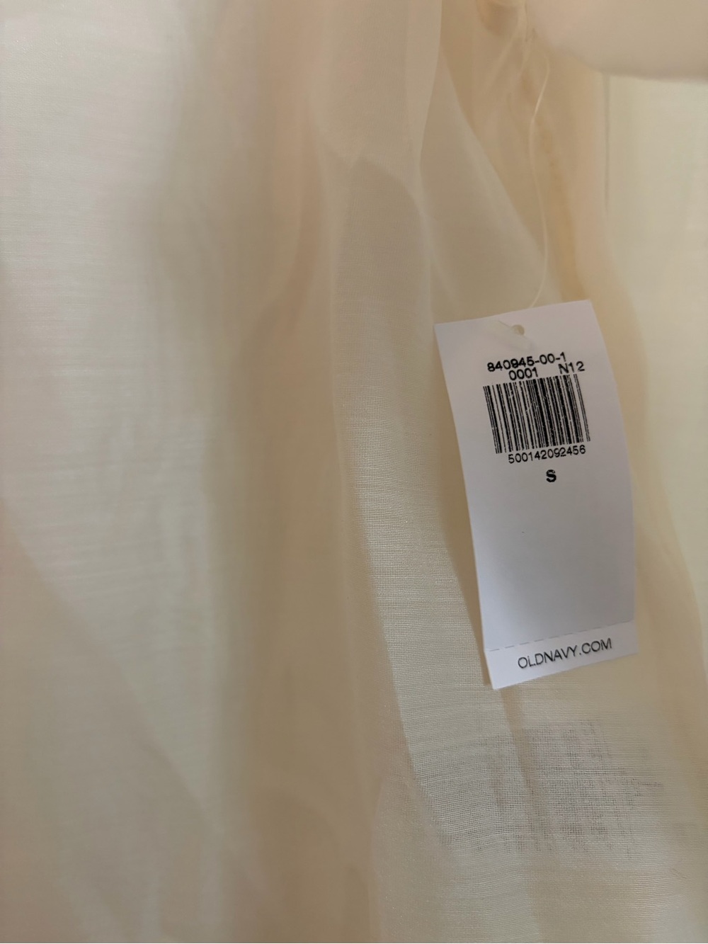 Old Navy Sheer Cream Button-Up Blouse - Picture 2 of 2